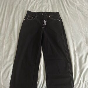 Baggy Black And White Wide-Leg Pants Y2K